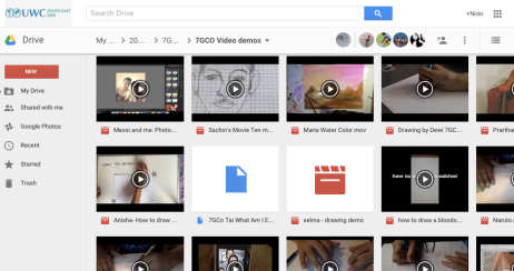 Grade 7 uploaded demonstration videos on Google Drive